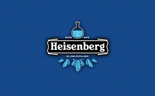 Логотип Гейзенберга, синий, Гейзенберг, типография, синий фон, Breaking Bad, HD обои HD wallpaper