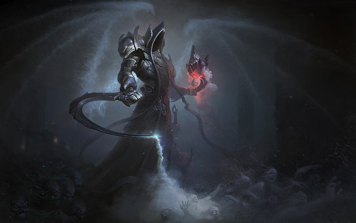 Mann, der Sichel und Kugel digitale Tapete, Diablo, Diablo III, Videospiele, Fantasiekunst, digitale Kunst hält, HD-Hintergrundbild