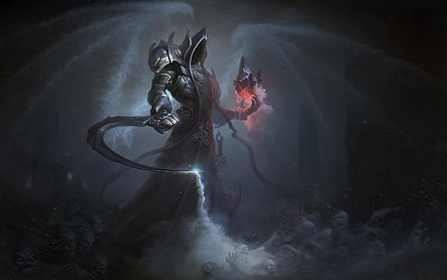 мужчина держит серп и шар цифровые обои, Diablo, Diablo III, видеоигры, фэнтези-арт, цифровое искусство, HD обои HD wallpaper