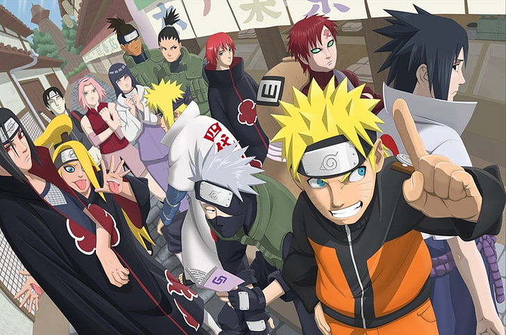 Naruto Shippuden duvar kağıdı, Anime, Naruto, Deidara (Naruto), Gaara (Naruto), Itachi Uchiha, Kakashi Hatake, Kurama (Naruto), Minato Namikaze, Naruto Uzumaki, Sasuke Uchiha, HD masaüstü duvar kağıdı