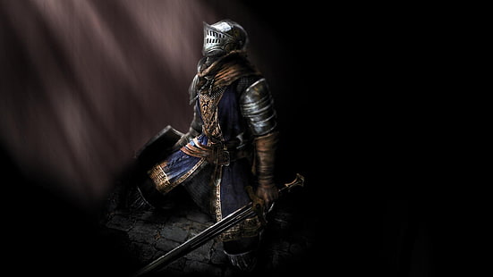 karaktär med svärd tapet, Dark Souls, Dark Souls II, videospel, HD tapet HD wallpaper