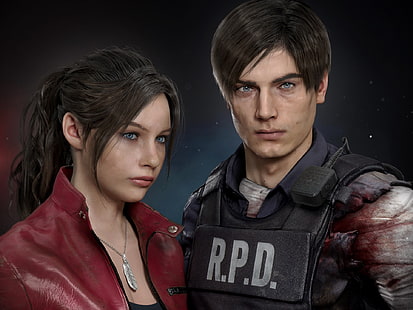 Resident Evil, Resident Evil 2 (2019), Claire Redfield, Leon S.Kennedy, วอลล์เปเปอร์ HD HD wallpaper