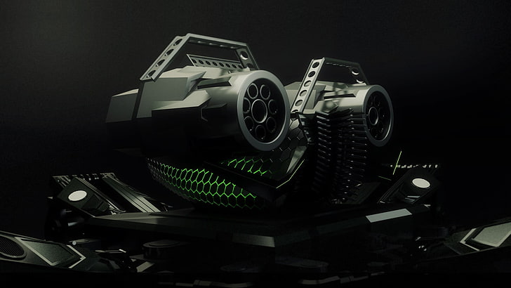 سيارة RC باللونين الأسود والرمادي ، CGI، خلفية HD