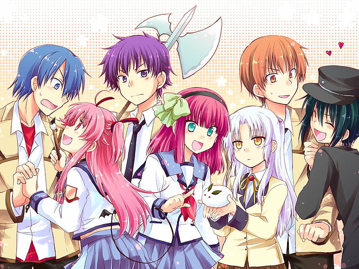 Anime، Angel Beats !، Ayato Naoi، Hinata Hideki، Kanade Tachibana، Noda (Angel Beats!)، Yui (Angel Beats!)، Yuri Nakamura، Yuzuru Otonashi، خلفية HD