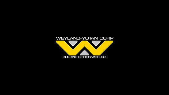 weyland yutani corporation schwarzer hintergrund logo typografie minimalismus aliens film, HD-Hintergrundbild HD wallpaper