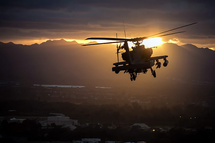 Śmigłowce wojskowe, samoloty, śmigłowiec szturmowy, Boeing AH-64 Apache, helikopter, Tapety HD