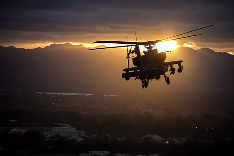 Militära helikoptrar, flygplan, attackhelikopter, Boeing AH-64 Apache, helikopter, HD tapet HD wallpaper