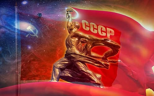  Soviet Union, red, hammer and sickle, HD wallpaper HD wallpaper