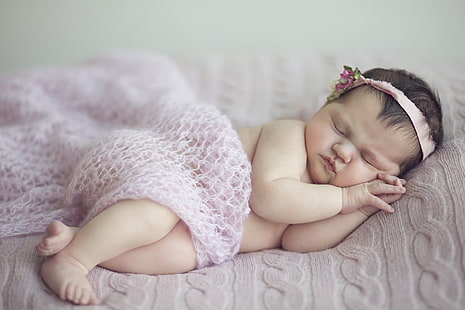 4K, Tidur, Bayi imut, Bayi perempuan, Wallpaper HD HD wallpaper