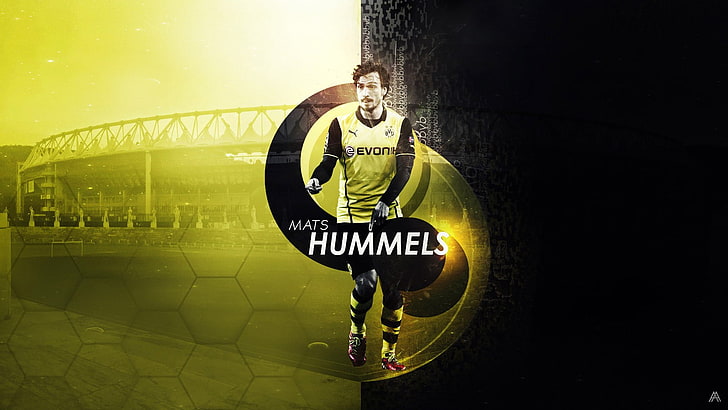 Papel de parede digital de Mats Hummels, Mats Hummels, Borussia Dortmund, BVB, Bundesliga, HD papel de parede