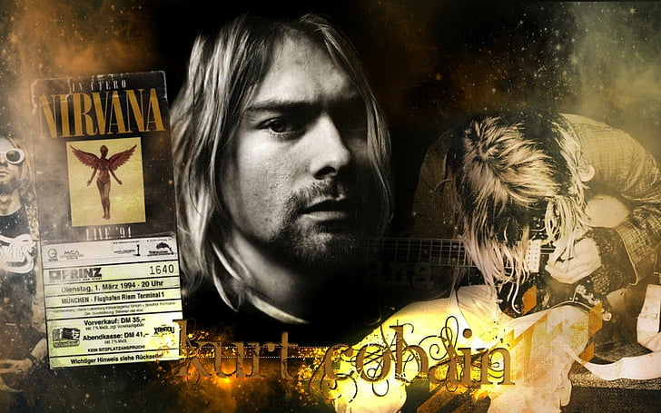 Musica, Kurt Cobain, Collage, Nirvana, Sfondo HD