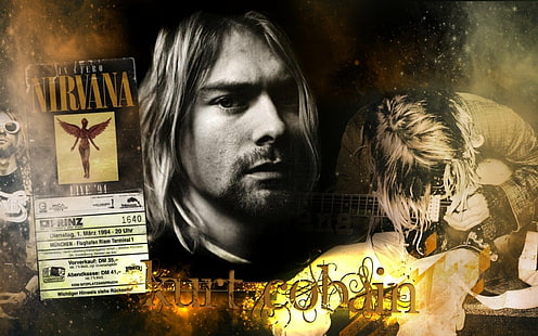 Musica, Kurt Cobain, Collage, Nirvana, Sfondo HD HD wallpaper
