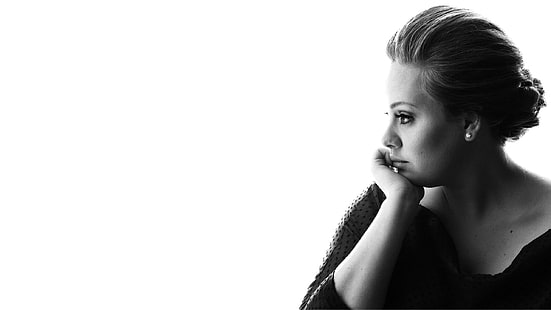 Adele Black and White, cantante, inglaterra, celeb, Fondo de pantalla HD HD wallpaper