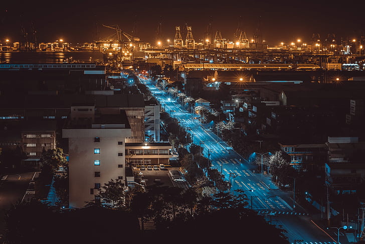 Nacht, die Stadt, Taiwan, Kaohsiung, HD-Hintergrundbild