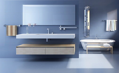 تصميم الحمام البسيط ، حوض السيراميك الأبيض ، الهندسة المعمارية ، التصميم ، الحد الأدنى ، الحمام، خلفية HD HD wallpaper