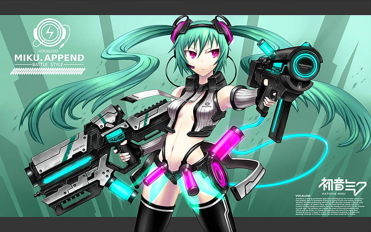 anime append Miku Append Anime Other HD Art , Glow, anime, girl, aqua hair, append, gia, HD wallpaper