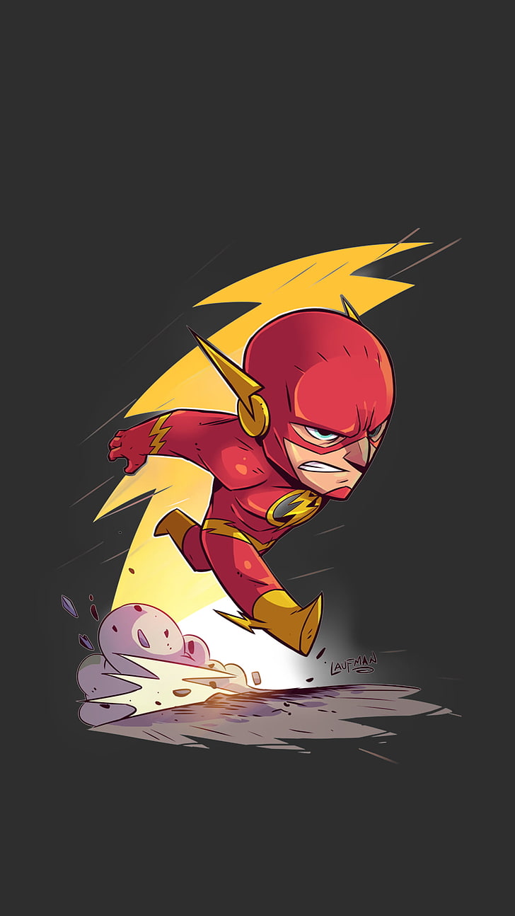 Flash иллюстрация, супергерой, Flash, DC Comics, HD обои, телефон обои