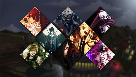 Anime, Naruto, Gaara (Naruto), Jiraiya (Naruto), Kakashi Hatake, Madara Uchiha, Minato Namikaze, Naruto Uzumaki, Obito Uchiha, Sasuke Uchiha, Wallpaper HD HD wallpaper