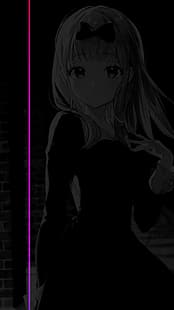  gradient, minimalism, dark, anime girls, monochrome, HD wallpaper HD wallpaper