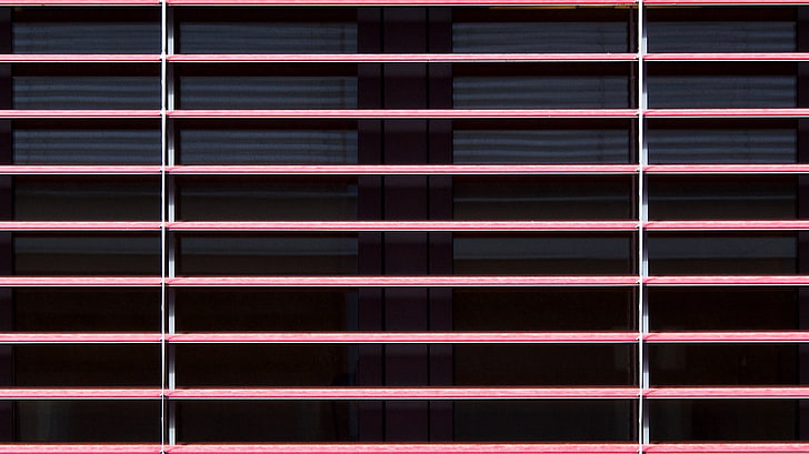 赤い窓のブラインド、ブラインド、テクスチャ、窓、 HDデスクトップの壁紙