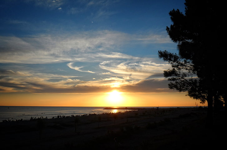 ทิวทัศน์ทะเลพระอาทิตย์ตกท้องฟ้าอุรุกวัย, วอลล์เปเปอร์ HD