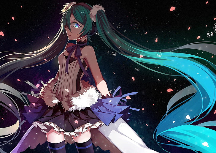 grünhaarige weibliche Anime-Figur, HD-Hintergrundbild