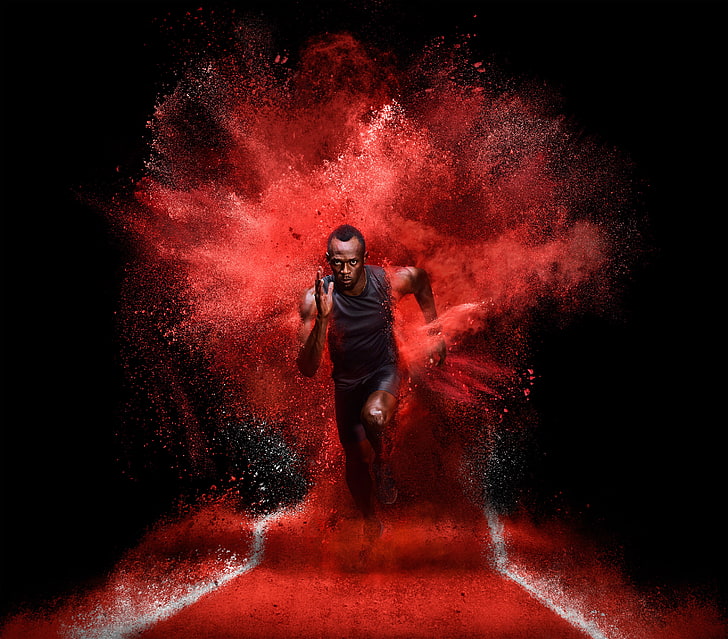 Atleta olímpico, velocista jamaicano, Usain Bolt, HD papel de parede