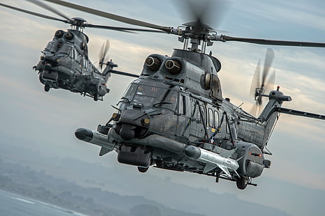 Вертолет, вертолеты Airbus, ВМС Чили, H225, вертолеты Airbus H225M, RCC, MBDA, AM39 Exocet, HD обои HD wallpaper