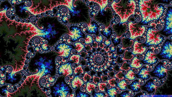 psychedelic, colorful, abstract, trippy, fractal, HD wallpaper HD wallpaper