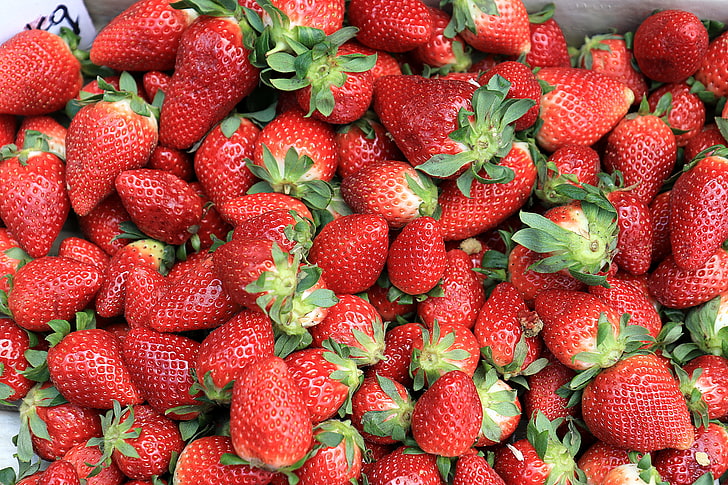 bunch of strawberries, strawberry, berry, ripe, HD wallpaper