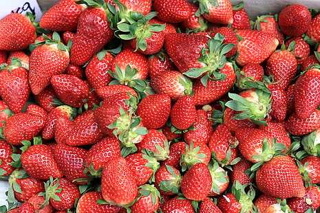 bunch of strawberries, strawberry, berry, ripe, HD wallpaper HD wallpaper