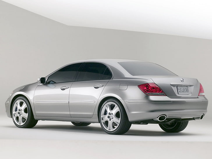 grey sedan, acura, rl, metallic gray, side view, style, cars, concept, HD wallpaper