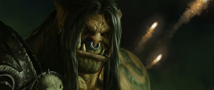 Fondo de pantalla digital reforzado de Warcraft, World of Warcraft, wow, warlords of draenor, Grommash Hellscream, Fondo de pantalla HD