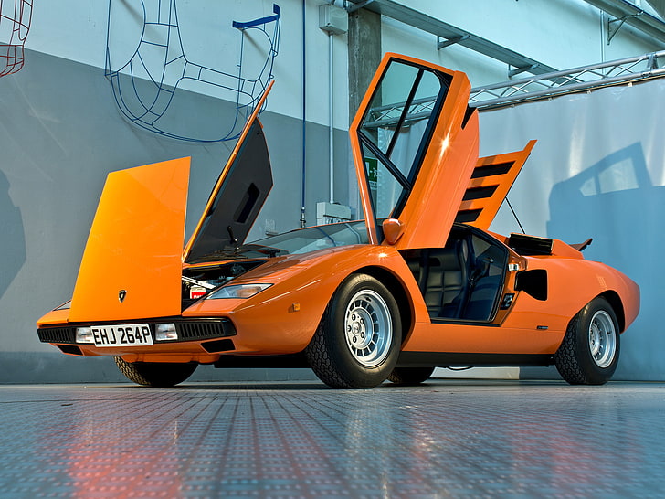 1974 г., класика, Countach, Lamborghini, LP400, суперавтомобил, суперавтомобили, HD тапет