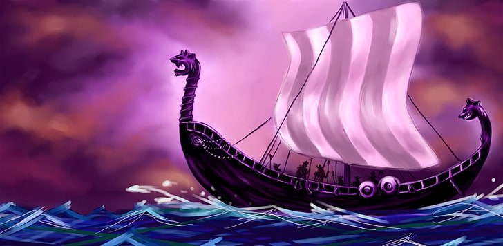 Fantasy, Ship, Viking, HD wallpaper