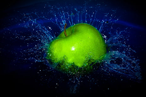 photo de gros plan pomme verte, pomme - Fruit, fruit, nourriture, fraîcheur, saine Manger, rouge, vert Couleur, Fond d'écran HD HD wallpaper