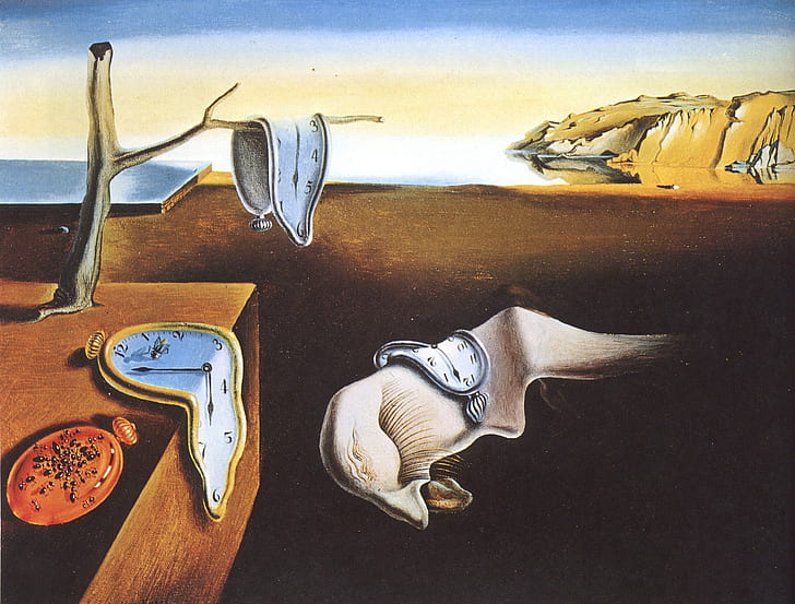 grafika, sztuka klasyczna, zegary, Salvador Dalí, Tapety HD
