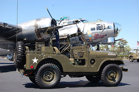 SUV, voiture, armée, B-17G, 1955, Jeep, bombardirovshik, haute, perméabilité, 