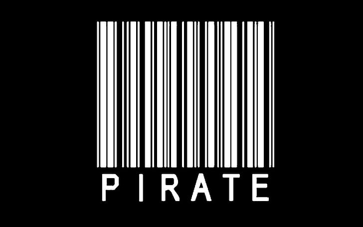 piratkopiering streckkod svartvitt, HD tapet