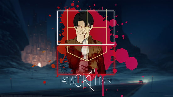 Атака срещу титани, аниме момчета, картина в картина, Леви Акерман, Shingeki no Kyojin, HD тапет HD wallpaper