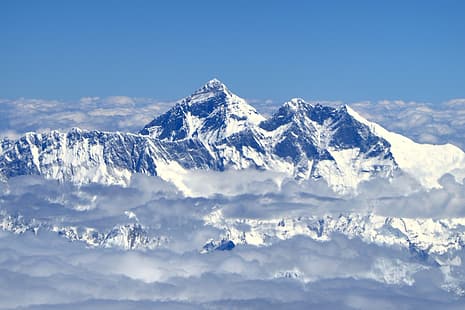 Everest Dağı, Çin, karlı tepe, manzara, Takayama, bulutlar, HD masaüstü duvar kağıdı HD wallpaper