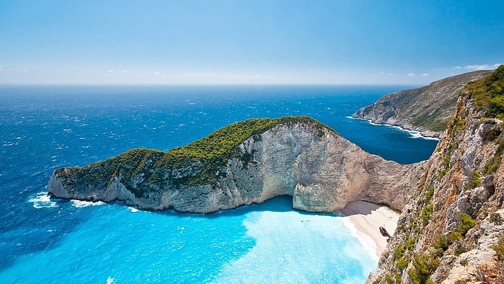 Greece, landscape, Navagio Beach, Zakynthos, HD wallpaper