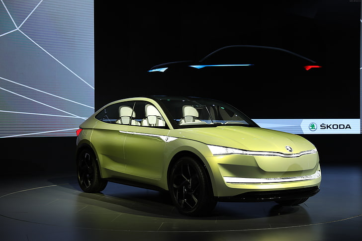 concept, voiture électrique, Shanghai Auto Show 2017, Skoda Vision E, Fond d'écran HD