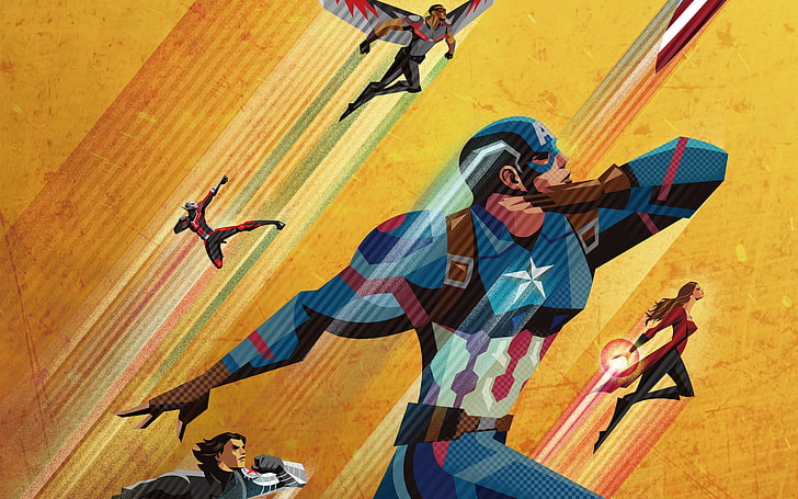 Captain America Civil War Art, Civil War animated wallpaper, Movies, Hollywood Movies, hollywood, HD wallpaper