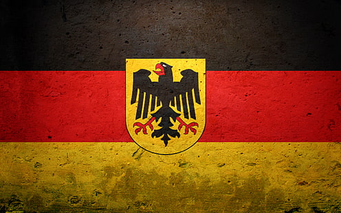 logotipo preto e vermelho, alemanha, bandeira, brasão de armas, HD papel de parede HD wallpaper