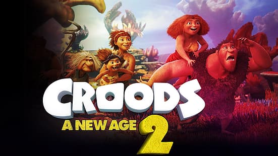 The Croods, The Croods 2: A New Age, animation, cinéma, Dreamworks, Fond d'écran HD HD wallpaper