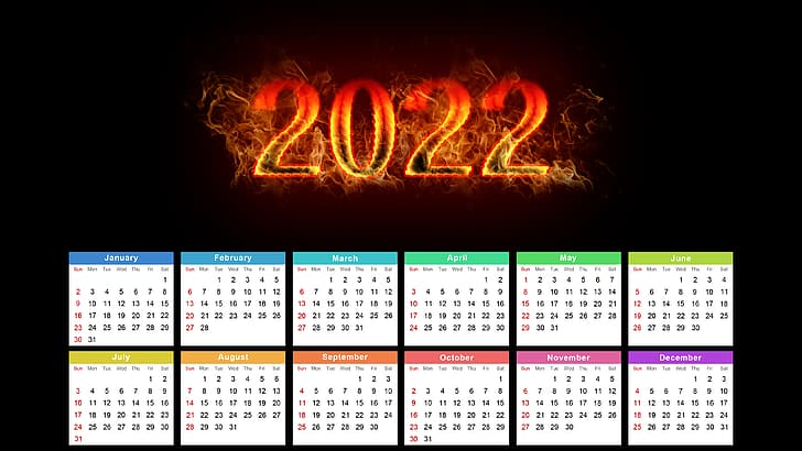 2022 (ano), feliz ano novo, calendário, HD papel de parede