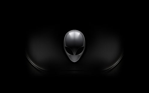 شعار Alienware باللونين الأسود والرمادي وتكنولوجيا Alienware، خلفية HD HD wallpaper