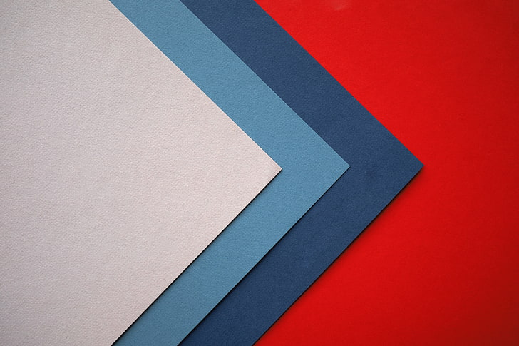 белая, синяя и серая бумага, текстура, геометрия, дизайн, материал, HD обои