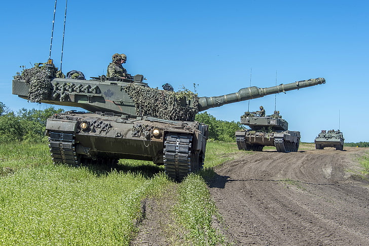 estrada, tanques, Leopard 2A6, HD papel de parede